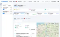 Anfrage mit Tour, Karte und Status