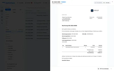 Rechnung mit Vorschau