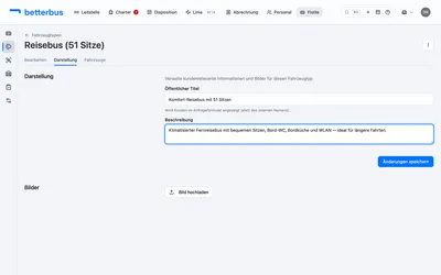 Trage den öffentlichen Titel und eine ansprechende Beschreibung ein. Diese Texte sehen Kund:innen in Angeboten und im Buchungs-Widget.